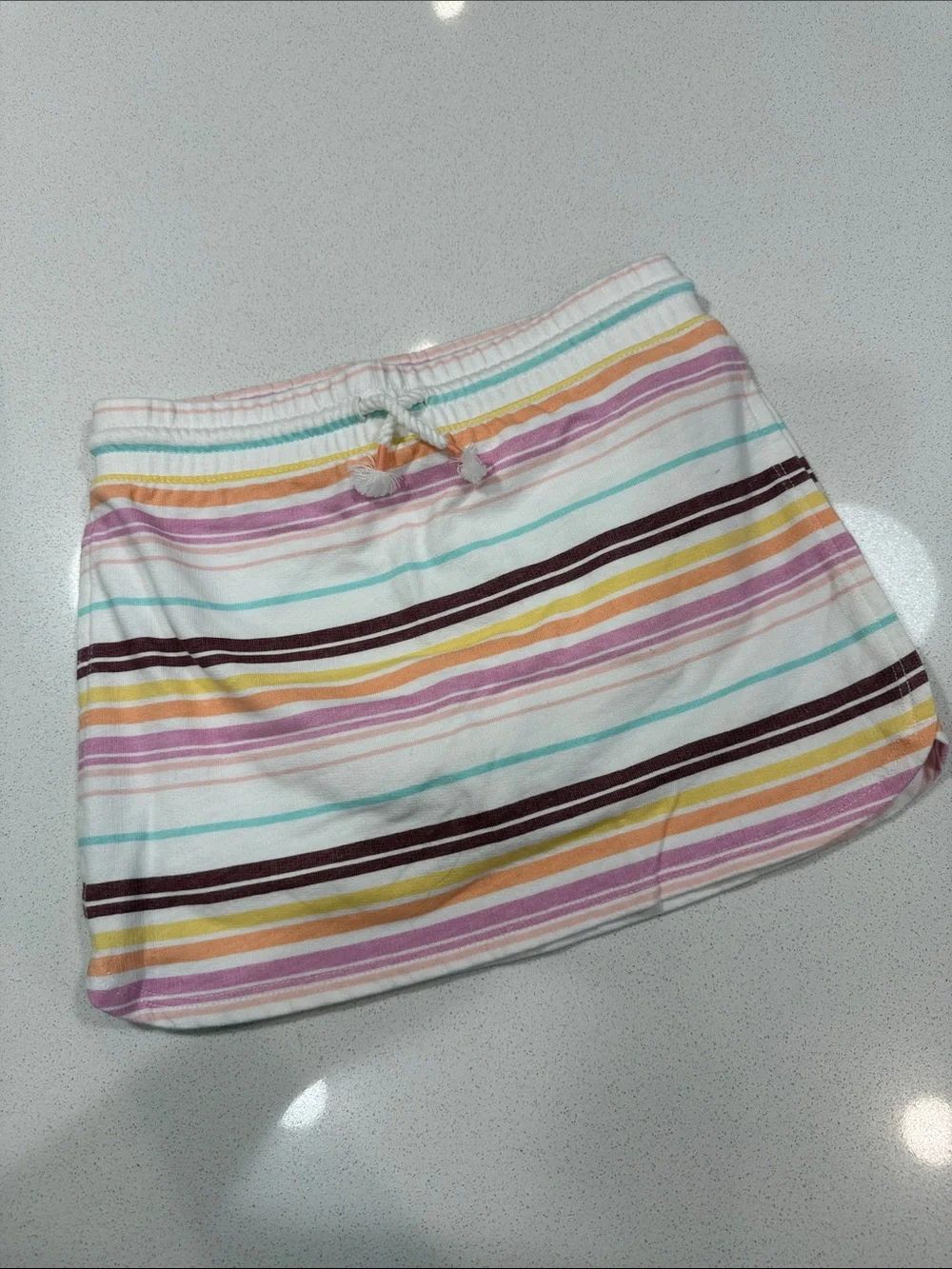 OshKosh B'gosh Girls White Striped Knit Skirt & Light Gray Heart Skirt